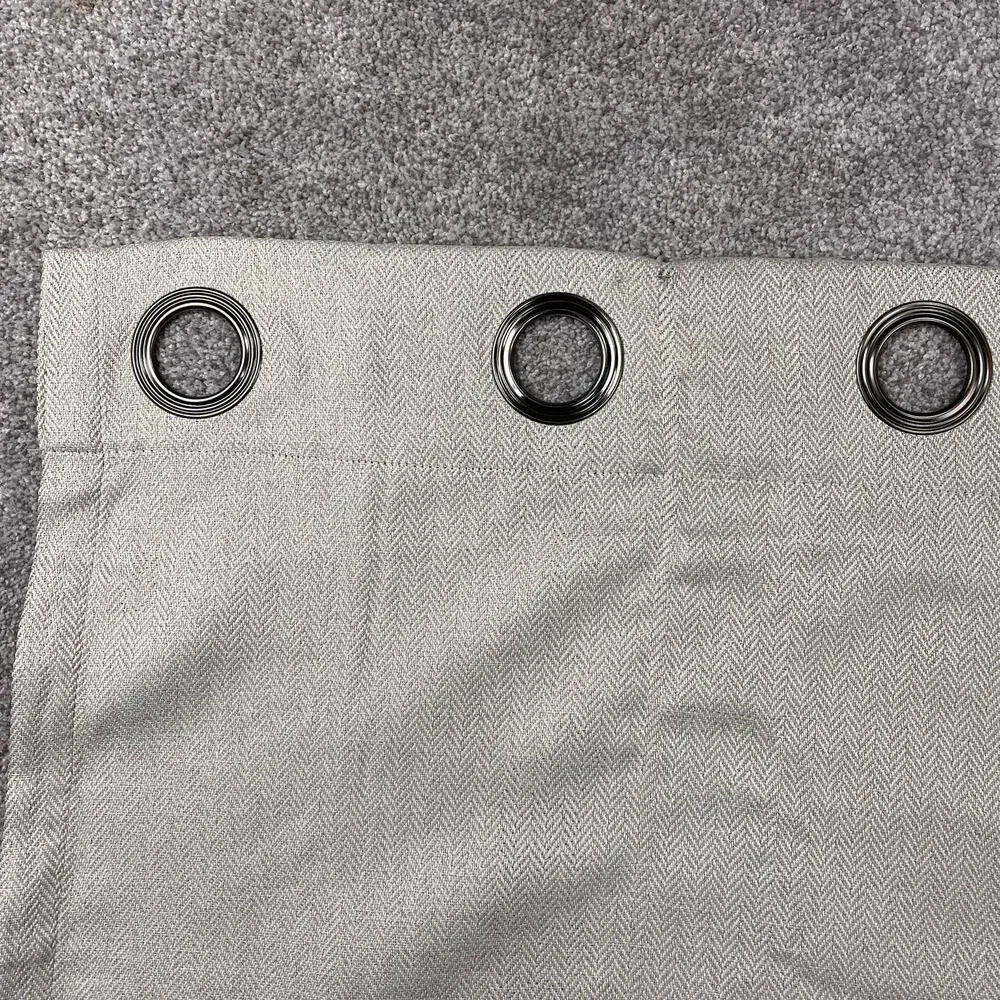Set of 2 Sonoma Goods for Life tan herringbone grommet curtain panels 52x84